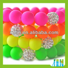 european fashion solid bright fluorescence colour acrylic round beads